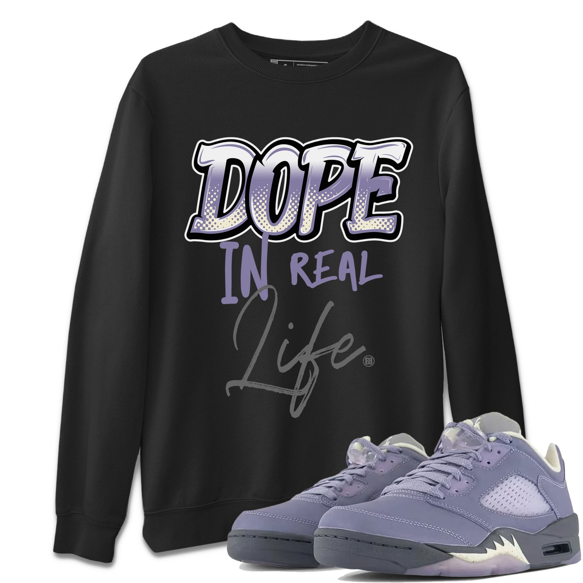Air Jordan 5 Indigo Haze Sneaker Match Tees Dope In Real Life 5s Indigo Haze Tee Sneaker Release Tees Unisex Shirts Black 1