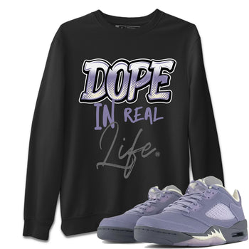 Air Jordan 5 Indigo Haze Sneaker Match Tees Dope In Real Life 5s Indigo Haze Tee Sneaker Release Tees Unisex Shirts Black 1
