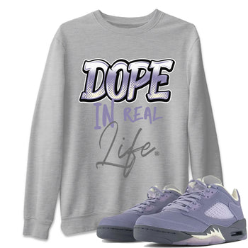 Air Jordan 5 Indigo Haze Sneaker Match Tees Dope In Real Life 5s Indigo Haze Tee Sneaker Release Tees Unisex Shirts Heather Grey 1