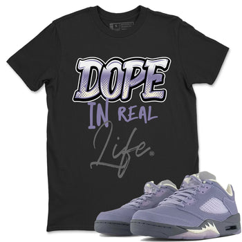 Air Jordan 5 Indigo Haze Sneaker Match Tees Dope In Real Life 5s Indigo Haze Tee Sneaker Release Tees Unisex Shirts Black 1