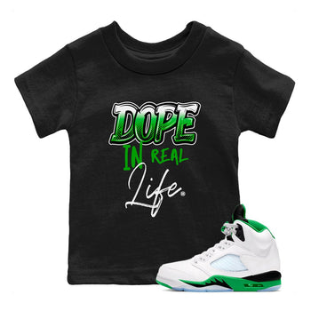 Jordan 5 Retro Lucky Green shirt to match jordans Dope In Real Life sneaker tees 5s Lucky Green SNRT Sneaker release tees baby toddler Black 1 cotton Shirt