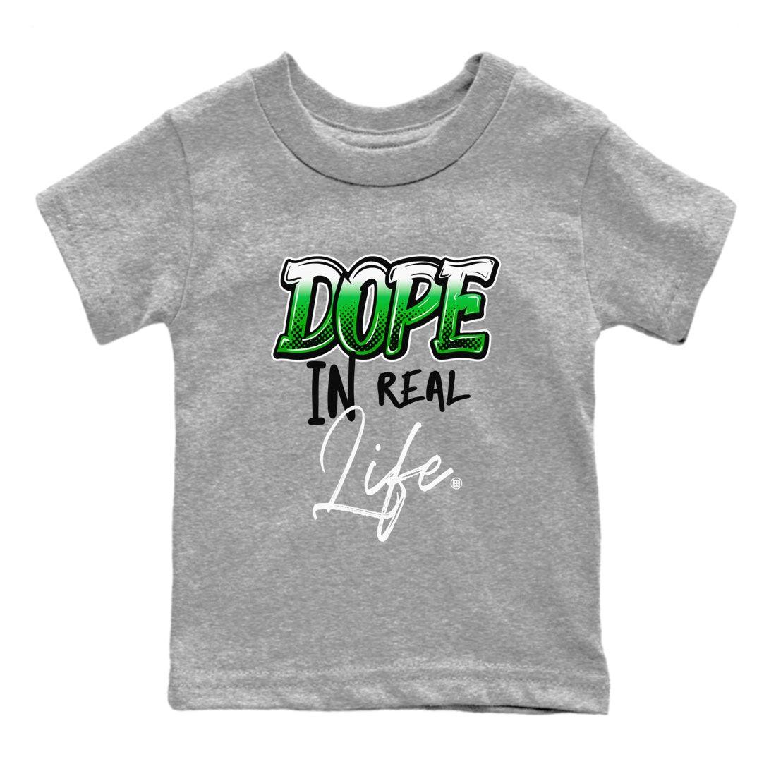 Jordan 5 Retro Lucky Green shirt to match jordans Dope In Real Life sneaker tees 5s Lucky Green SNRT Sneaker release tees baby toddler Heather Grey 2 cotton Shirt