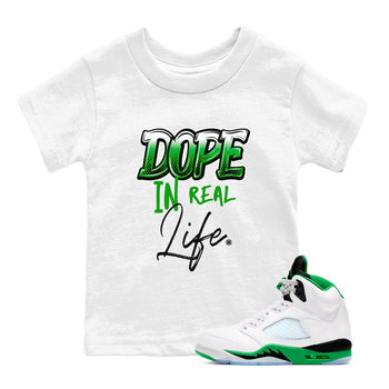 Jordan 5 Retro Lucky Green shirt to match jordans Dope In Real Life sneaker tees 5s Lucky Green SNRT Sneaker release tees baby toddler White 1 cotton Shirt