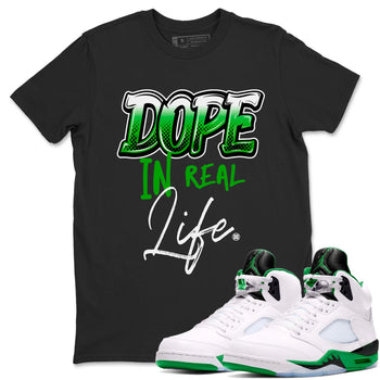 Jordan 5 Retro Lucky Green shirt to match jordans Dope In Real Life sneaker tees 5s Lucky Green SNRT Sneaker Release Tees unisex cotton Black 1 crew neck shirt