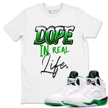 Jordan 5 Retro Lucky Green shirt to match jordans Dope In Real Life sneaker tees 5s Lucky Green SNRT Sneaker Release Tees unisex cotton White 1 crew neck shirt