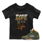 Jordan 5 Olive Shirt To Match Jordans Dope In Real Life Streetwear Fashion Air Jordan 5 Olive SNRT sneaker release tees baby toddler Black 1 cotton Shirt