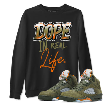 Jordan 5 Olive Shirt To Match Jordans Dope In Real Life Streetwear Fashion Air Jordan 5 Olive SNRT Sneaker Release Tees unisex cotton Black 1 crew neck shirt