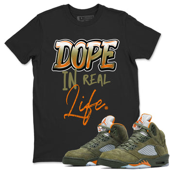 Jordan 5 Olive Shirt To Match Jordans Dope In Real Life Streetwear Fashion Air Jordan 5 Olive SNRT Sneaker Release Tees unisex cotton Black 1 crew neck shirt