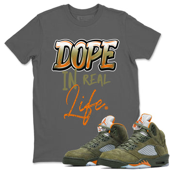 Jordan 5 Olive Shirt To Match Jordans Dope In Real Life Streetwear Fashion Air Jordan 5 Olive SNRT Sneaker Release Tees unisex cotton Cool Grey 1 crew neck shirt
