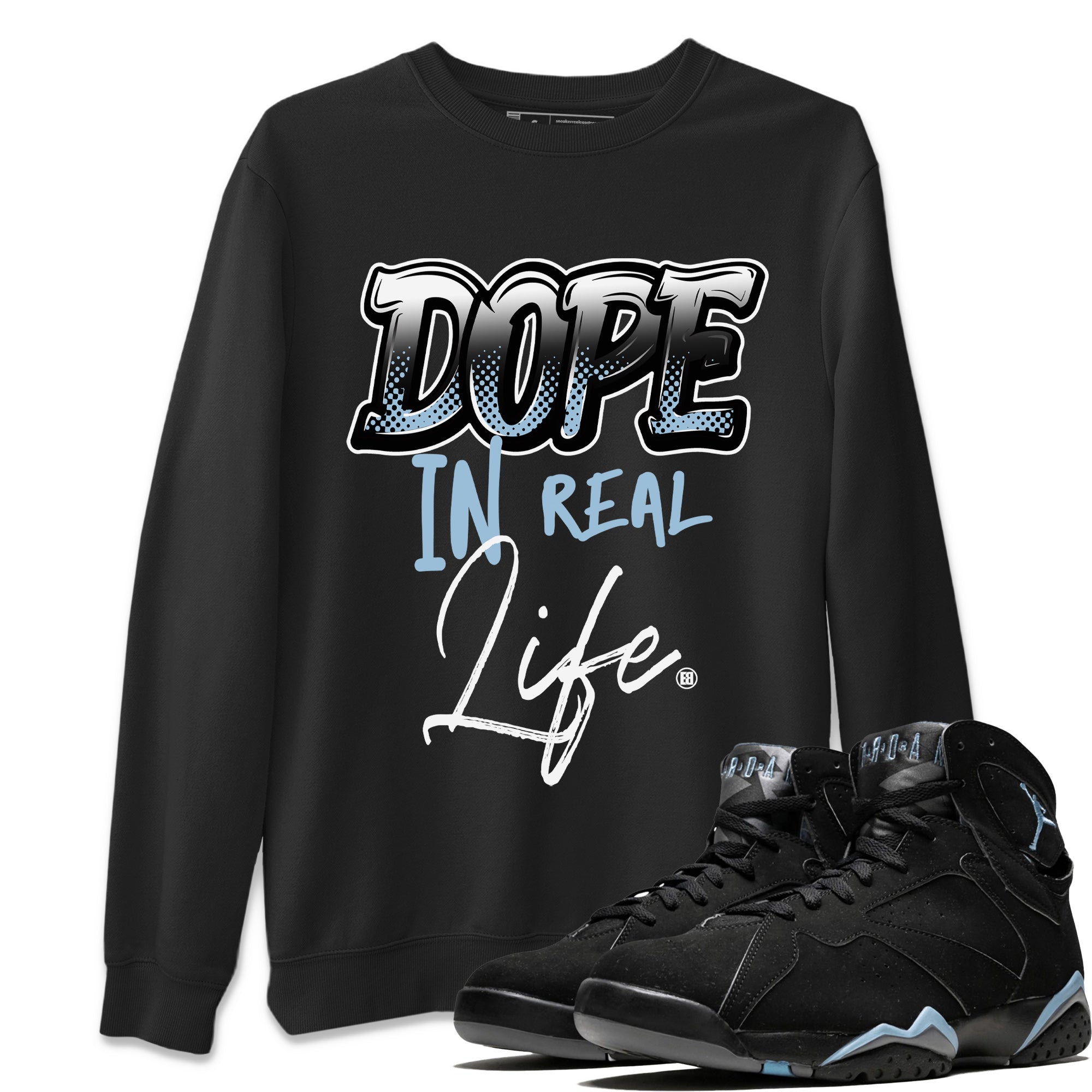 Air Jordan 7 Chambray Sneaker Match Tees Dope In Real Life Sneaker Tees AJ7 Chambray SNRT Sneaker Release Tees Unisex Shirts Black 1