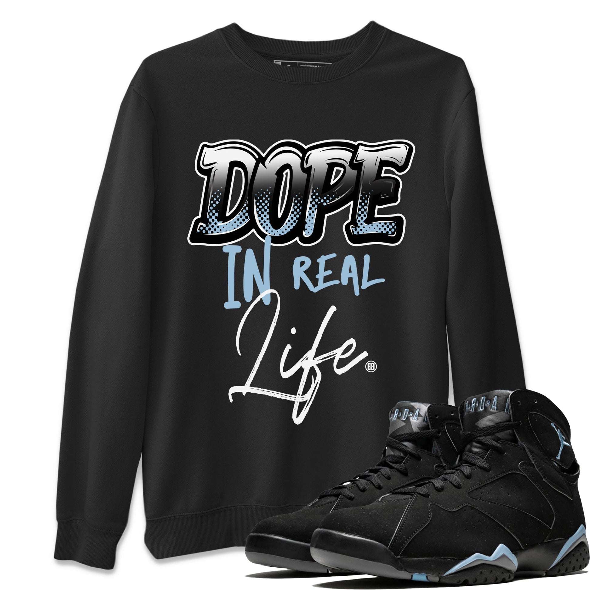 Air Jordan 7 Chambray Sneaker Match Tees Dope In Real Life Sneaker Tees AJ7 Chambray SNRT Sneaker Release Tees Unisex Shirts Black 1