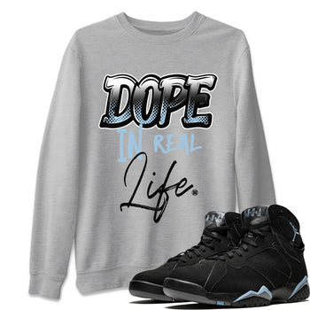 Air Jordan 7 Chambray Sneaker Match Tees Dope In Real Life Sneaker Tees AJ7 Chambray SNRT Sneaker Release Tees Unisex Shirts Heather Grey 1