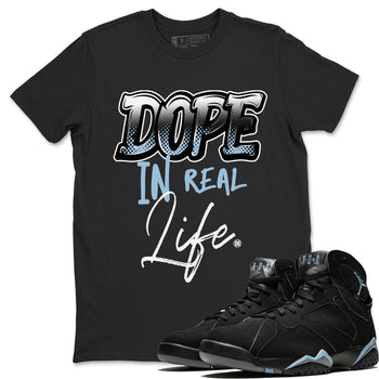 Air Jordan 7 Chambray Sneaker Match Tees Dope In Real Life Sneaker Tees AJ7 Chambray SNRT Sneaker Release Tees Unisex Shirts Black 1