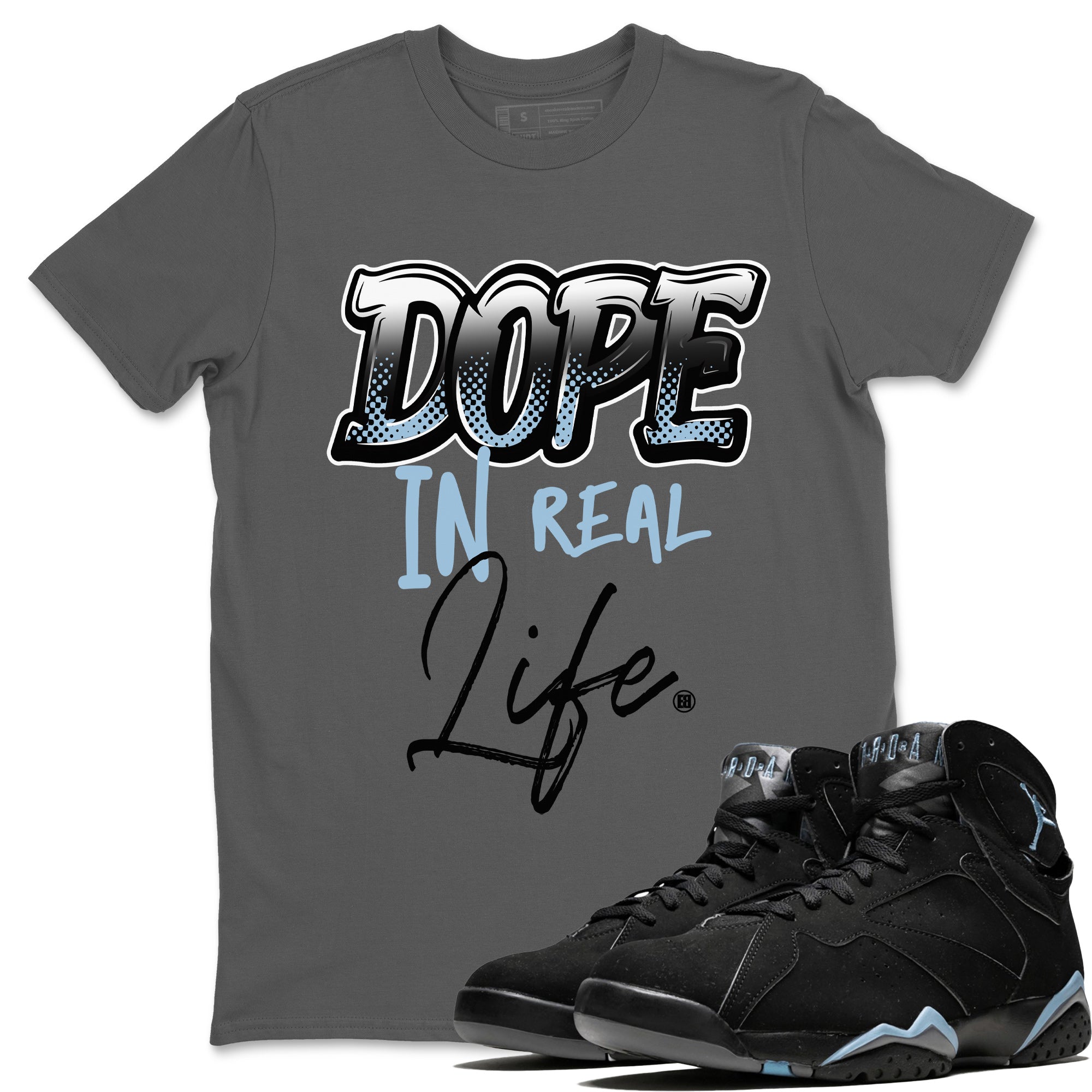 Air Jordan 7 Chambray Sneaker Match Tees Dope In Real Life Sneaker Tees AJ7 Chambray SNRT Sneaker Release Tees Unisex Shirts Cool Grey 1