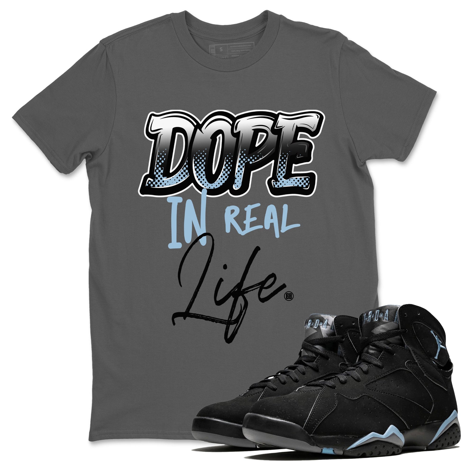 Air Jordan 7 Chambray Sneaker Match Tees Dope In Real Life Sneaker Tees AJ7 Chambray SNRT Sneaker Release Tees Unisex Shirts Cool Grey 1