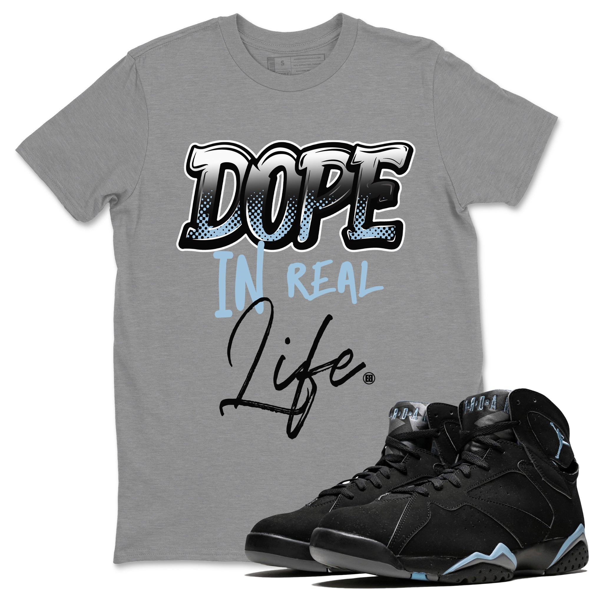 Air Jordan 7 Chambray Sneaker Match Tees Dope In Real Life Sneaker Tees AJ7 Chambray SNRT Sneaker Release Tees Unisex Shirts Heather Grey 1