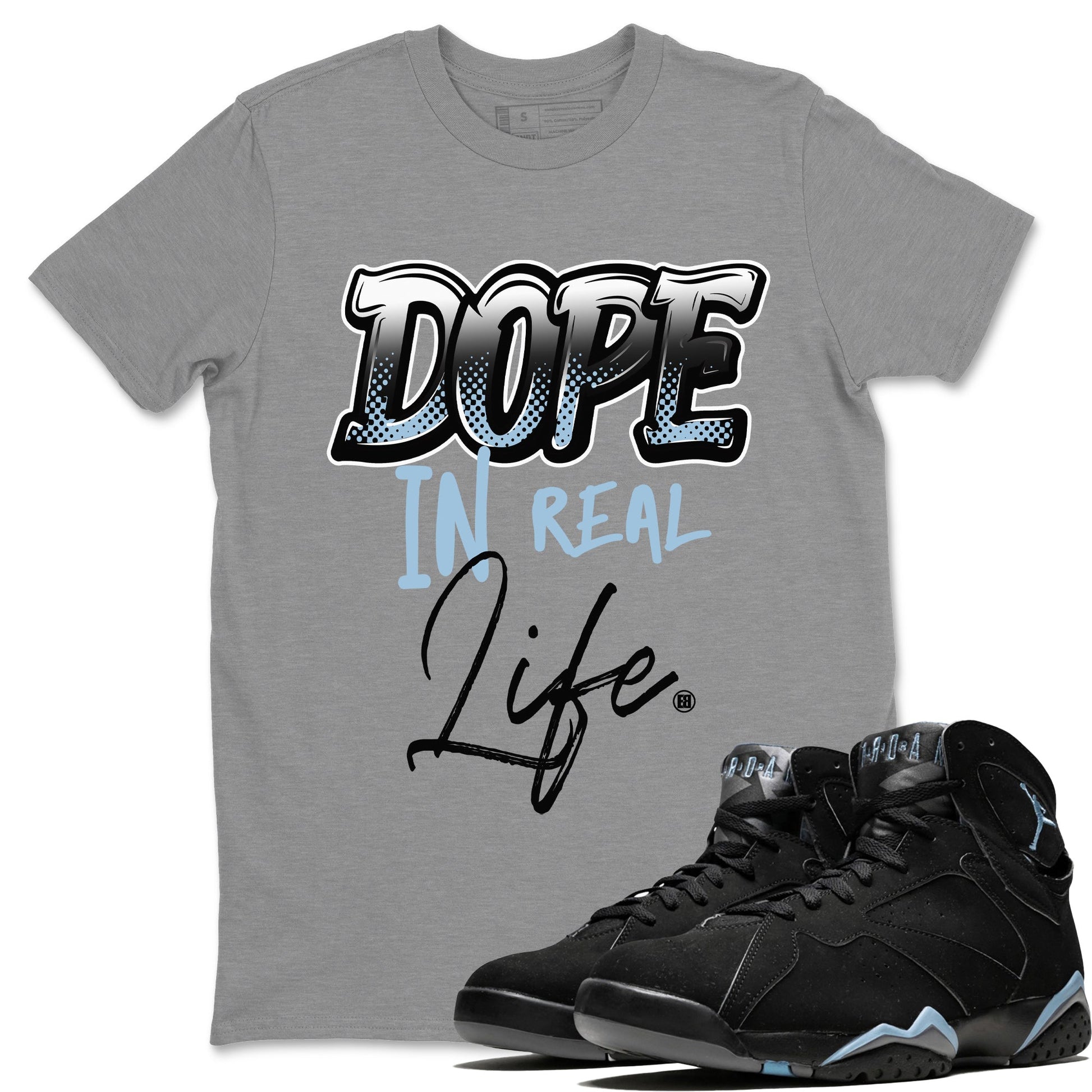 Air Jordan 7 Chambray Sneaker Match Tees Dope In Real Life Sneaker Tees AJ7 Chambray SNRT Sneaker Release Tees Unisex Shirts Heather Grey 1
