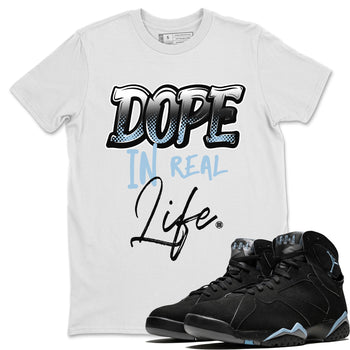 Air Jordan 7 Chambray Sneaker Match Tees Dope In Real Life Sneaker Tees AJ7 Chambray SNRT Sneaker Release Tees Unisex Shirts White 1