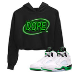 AJ5 Retro Lucky Green shirt to match jordans Dope Neon Sign sneaker tees Air Jordan 5 Lucky Green SNRT Sneaker Tees Black 1 Crop T-Shirt