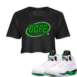 AJ5 Retro Lucky Green shirt to match jordans Dope Neon Sign sneaker tees Air Jordan 5 Lucky Green SNRT Sneaker Tees Black 1 Crop T-Shirt