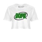 AJ5 Retro Lucky Green shirt to match jordans Dope Neon Sign sneaker tees Air Jordan 5 Lucky Green SNRT Sneaker Tees White 2 Crop T-Shirt