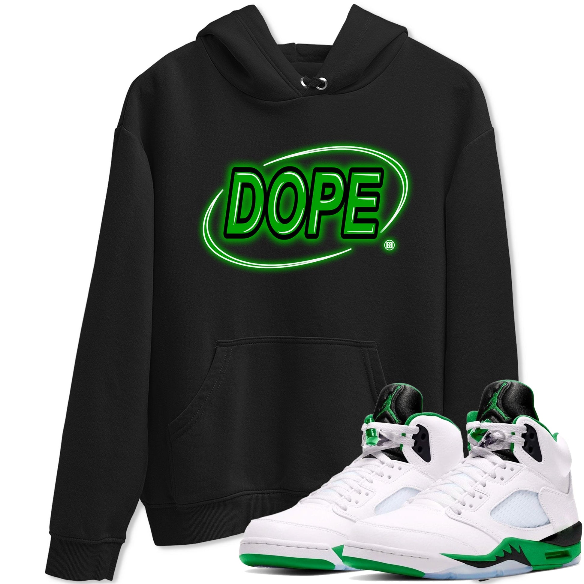 AJ5 Retro Lucky Green shirt to match jordans Dope Neon Sign sneaker tees Air Jordan 5 Lucky Green SNRT Sneaker Tees Unisex Black 1 T-Shirt