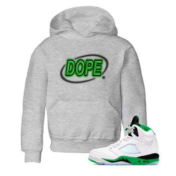 AJ5 Retro Lucky Green shirt to match jordans Dope Neon Sign sneaker tees Air Jordan 5 Lucky Green SNRT Sneaker Tees Baby Toddler Heather Grey 1 T-Shirt