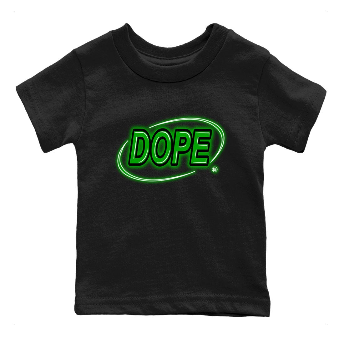 AJ5 Retro Lucky Green shirt to match jordans Dope Neon Sign sneaker tees Air Jordan 5 Lucky Green SNRT Sneaker Tees Baby Toddler Black 2 T-Shirt