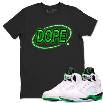 AJ5 Retro Lucky Green shirt to match jordans Dope Neon Sign sneaker tees Air Jordan 5 Lucky Green SNRT Sneaker Tees Unisex Black 1 T-Shirt