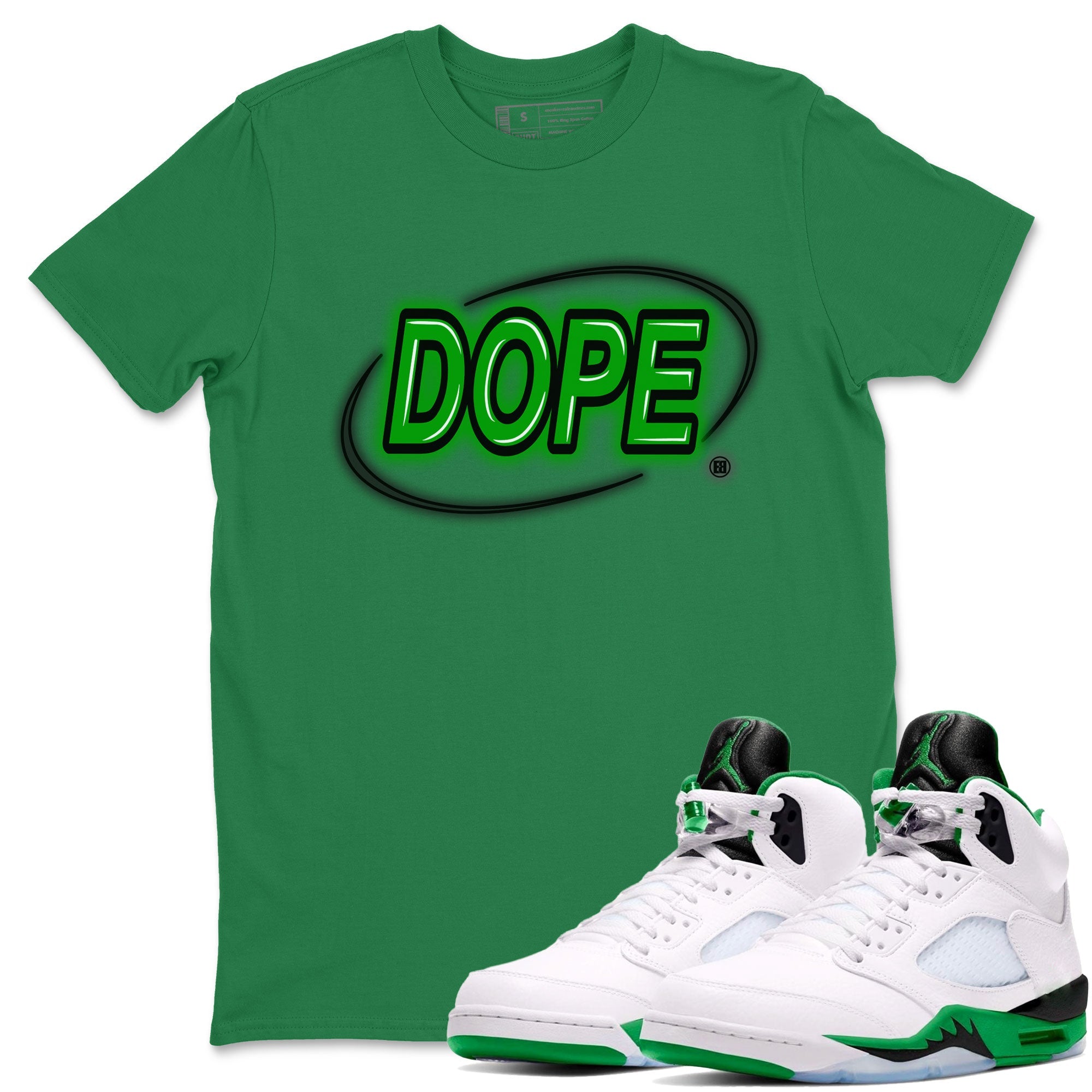 AJ5 Retro Lucky Green shirt to match jordans Dope Neon Sign sneaker tees Air Jordan 5 Lucky Green SNRT Sneaker Tees Unisex Kelly Green 1 T-Shirt