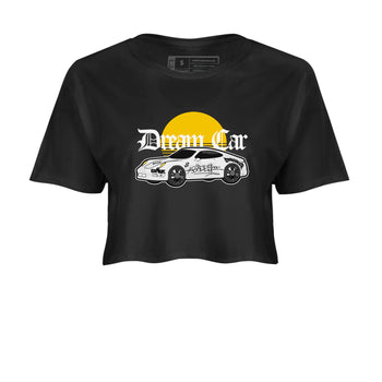 Air Jordan 1 Yellow Ochre shirt to match jordans Dream Car sneaker tees AJ1 Yellow Ochre SNRT Sneaker Release Tees Black 2 crop length shirt