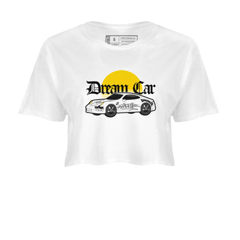 Air Jordan 1 Yellow Ochre shirt to match jordans Dream Car sneaker tees AJ1 Yellow Ochre SNRT Sneaker Release Tees White 2 crop length shirt