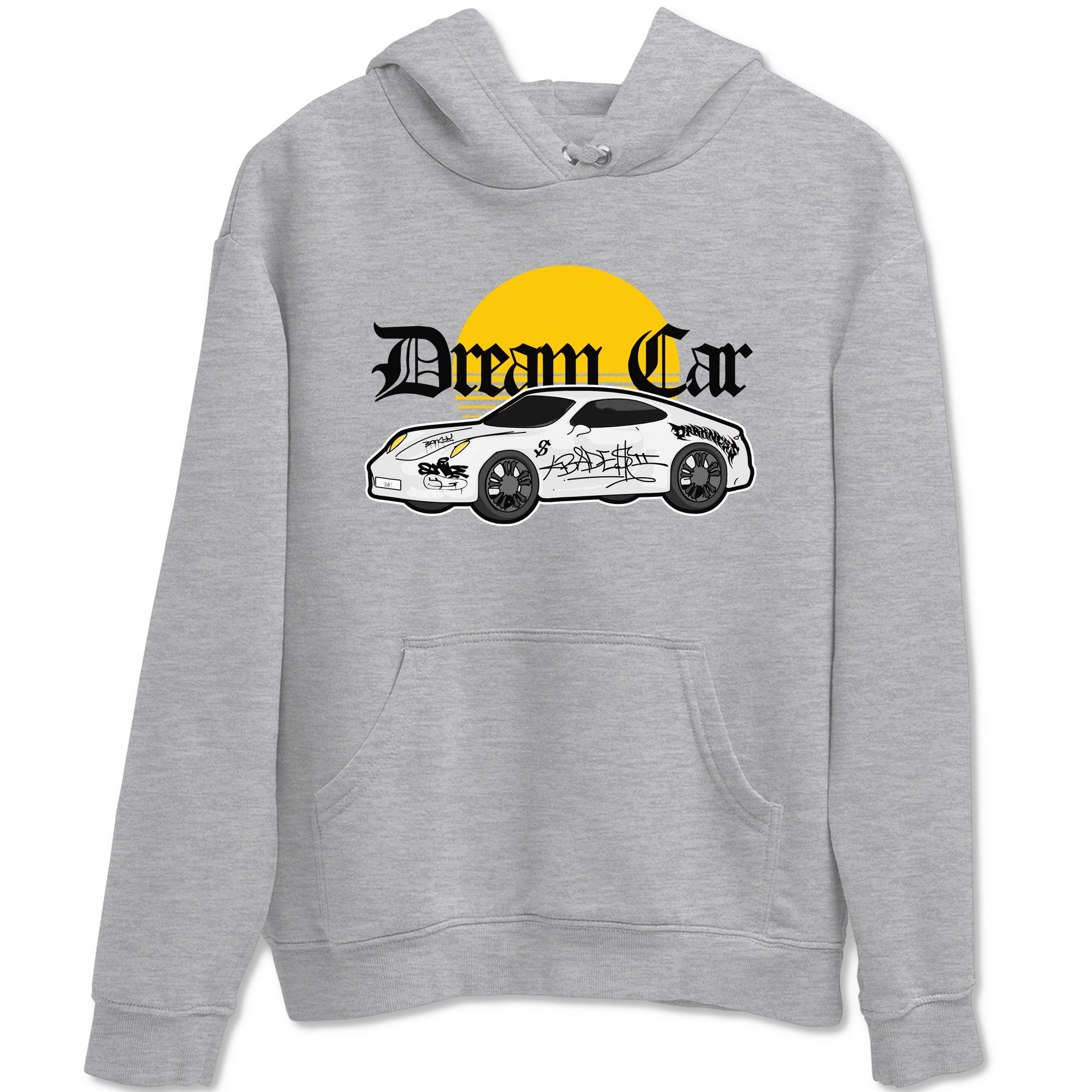Air Jordan 1 Yellow Ochre shirt to match jordans Dream Car sneaker tees AJ1 Yellow Ochre SNRT Sneaker Release Tees unisex cotton Heather Grey 2 crew neck shirt