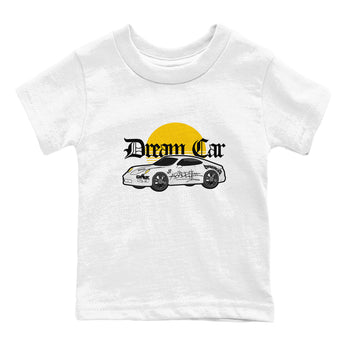 Air Jordan 1 Yellow Ochre shirt to match jordans Dream Car sneaker tees AJ1 Yellow Ochre SNRT sneaker release tees baby toddler White 2 cotton Shirt