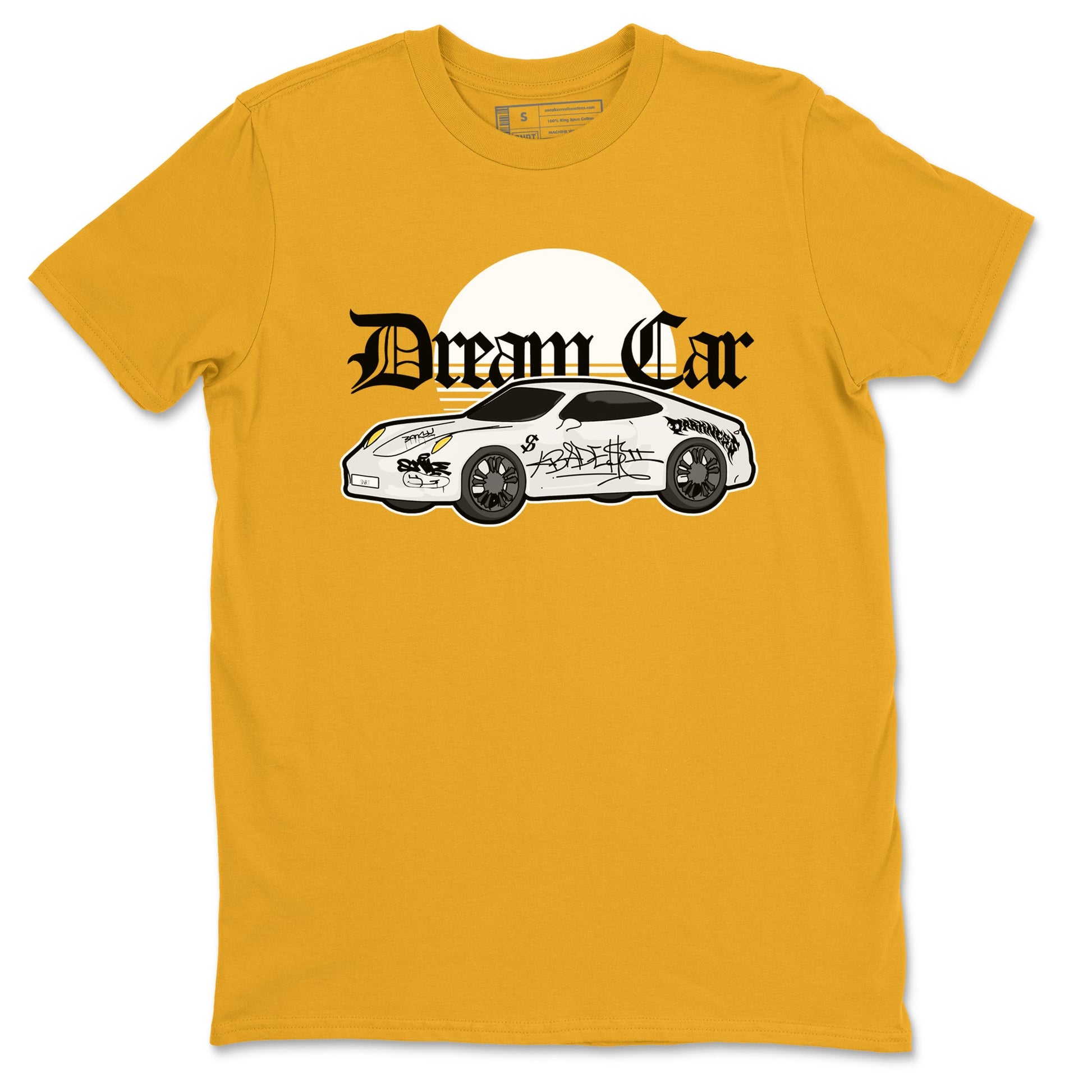 Air Jordan 1 Yellow Ochre shirt to match jordans Dream Car sneaker tees AJ1 Yellow Ochre SNRT Sneaker Release Tees unisex cotton Gold 2 crew neck shirt