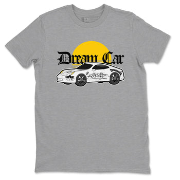 Air Jordan 1 Yellow Ochre shirt to match jordans Dream Car sneaker tees AJ1 Yellow Ochre SNRT Sneaker Release Tees unisex cotton Heather Grey 2 crew neck shirt