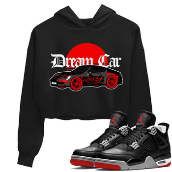 Air Jordan 4 Bred Reimagined shirt to match jordans Dream Car sneaker tees AJ4 Bred Reimagined SNRT Sneaker Release Tees Black 1 crop length shirt
