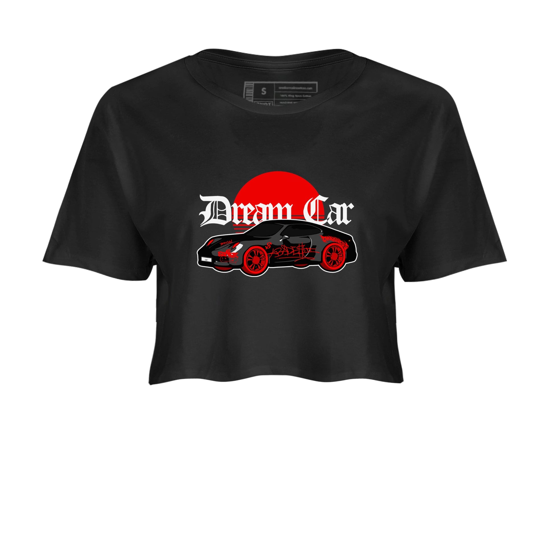 Air Jordan 4 Bred Reimagined shirt to match jordans Dream Car sneaker tees AJ4 Bred Reimagined SNRT Sneaker Release Tees Black 2 crop length shirt