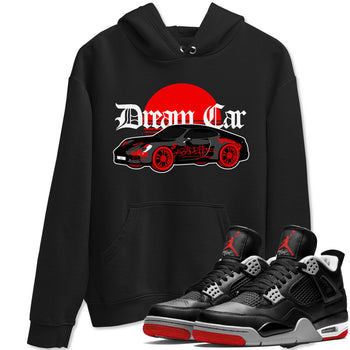 Air Jordan 4 Bred Reimagined shirt to match jordans Dream Car sneaker tees AJ4 Bred Reimagined SNRT Sneaker Release Tees unisex cotton Black 1 crew neck shirt