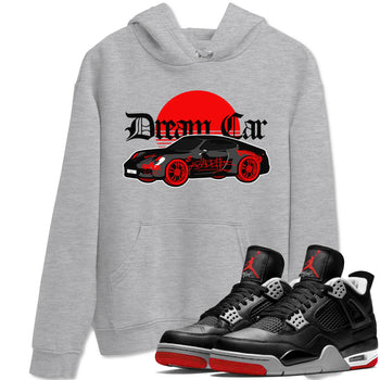Air Jordan 4 Bred Reimagined shirt to match jordans Dream Car sneaker tees AJ4 Bred Reimagined SNRT Sneaker Release Tees unisex cotton Heather Grey 1 crew neck shirt