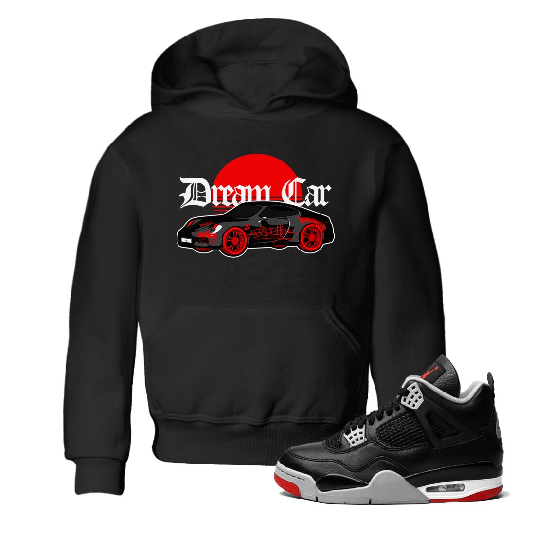 Air Jordan 4 Bred Reimagined shirt to match jordans Dream Car sneaker tees AJ4 Bred Reimagined SNRT sneaker release tees baby toddler Black 1 cotton Shirt