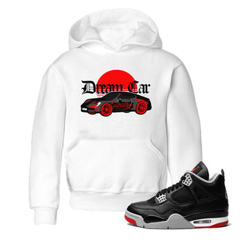 Air Jordan 4 Bred Reimagined shirt to match jordans Dream Car sneaker tees AJ4 Bred Reimagined SNRT sneaker release tees baby toddler White 1 cotton Shirt