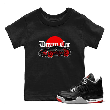 Air Jordan 4 Bred Reimagined shirt to match jordans Dream Car sneaker tees AJ4 Bred Reimagined SNRT sneaker release tees baby toddler Black 1 cotton Shirt