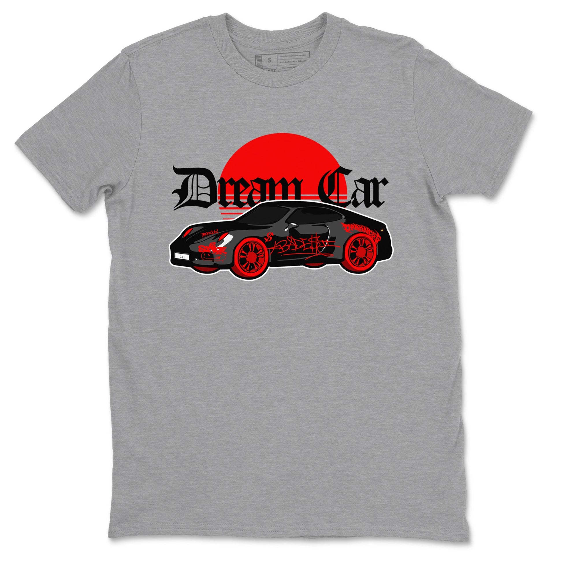 Air Jordan 4 Bred Reimagined shirt to match jordans Dream Car sneaker tees AJ4 Bred Reimagined SNRT Sneaker Release Tees unisex cotton Heather Grey 2 crew neck shirt