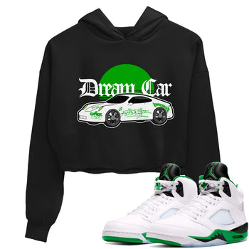 Air Jordan 5 Lucky Green shirt to match jordans Dream Car sneaker tees AJ5 Lucky Green SNRT Sneaker Release Tees Black 1 crop length shirt