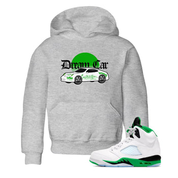 Air Jordan 5 Lucky Green shirt to match jordans Dream Car sneaker tees AJ5 Lucky Green SNRT sneaker release tees baby toddler Heather Grey 1 cotton Shirt