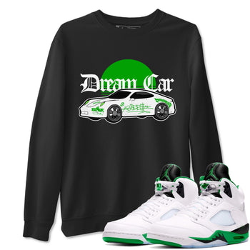 Air Jordan 5 Lucky Green shirt to match jordans Dream Car sneaker tees AJ5 Lucky Green SNRT Sneaker Release Tees unisex cotton Black 1 crew neck shirt