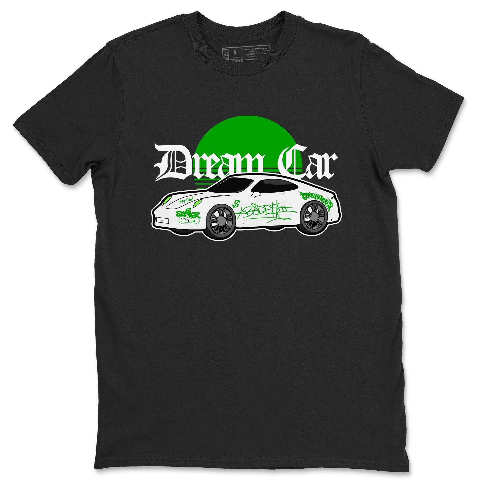 Air Jordan 5 Lucky Green shirt to match jordans Dream Car sneaker tees AJ5 Lucky Green SNRT Sneaker Release Tees unisex cotton Black 2 crew neck shirt