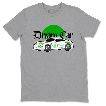Air Jordan 5 Lucky Green shirt to match jordans Dream Car sneaker tees AJ5 Lucky Green SNRT Sneaker Release Tees unisex cotton Heather Grey 2 crew neck shirt