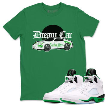 Air Jordan 5 Lucky Green shirt to match jordans Dream Car sneaker tees AJ5 Lucky Green SNRT Sneaker Release Tees unisex cotton Kelly Green 1 crew neck shirt